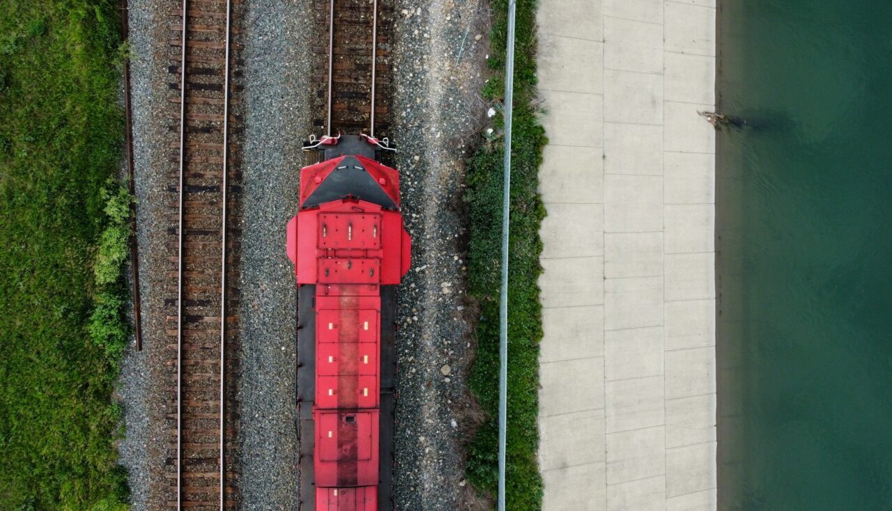 Freight train and rail infrastructure in Calgary, Alberta